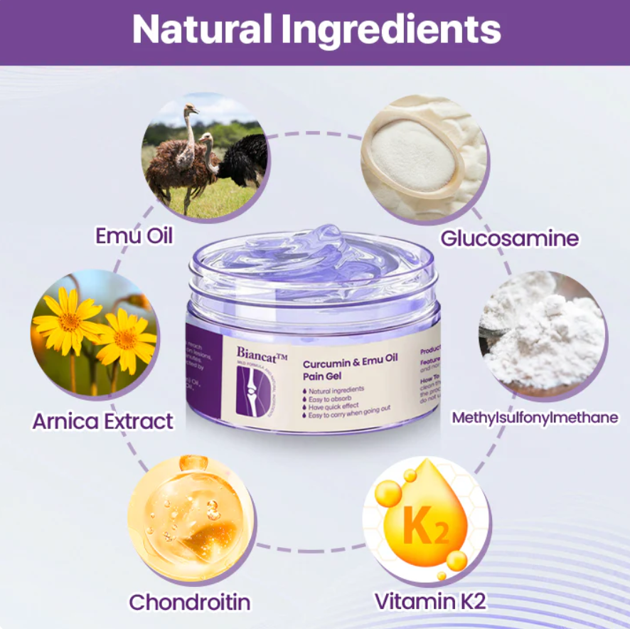 Biancat® Curcumin & Emu Oil Pain Gel – 🏥Backed by US Osteopathic Experts