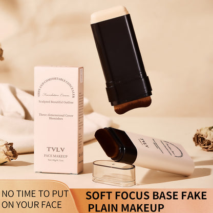 🔥Limited Time Offer🔥2 in 1 Foundation Stick With Brush Face Brighten Double Head Eraser Concealer💃