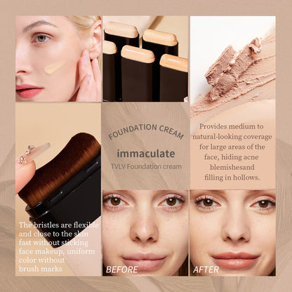 🔥Limited Time Offer🔥2 in 1 Foundation Stick With Brush Face Brighten Double Head Eraser Concealer💃