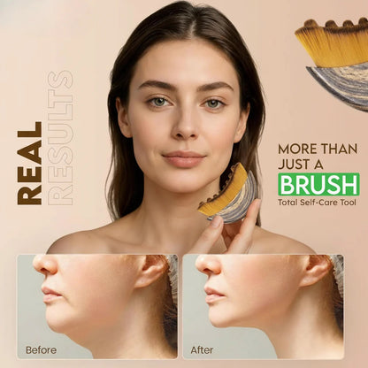 🔥Buy 1 get 1 free✨ Face Lymphatic Contour Brush – Jawline & Chin Sculpting Facial Massage Tool 💆‍♀️