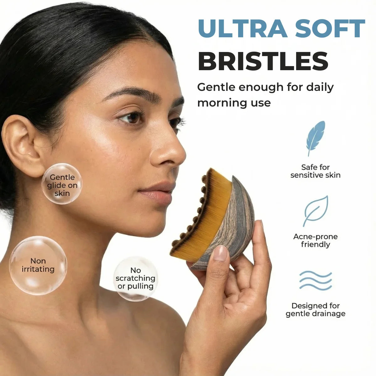 🔥Buy 1 get 1 free✨ Face Lymphatic Contour Brush – Jawline & Chin Sculpting Facial Massage Tool 💆‍♀️