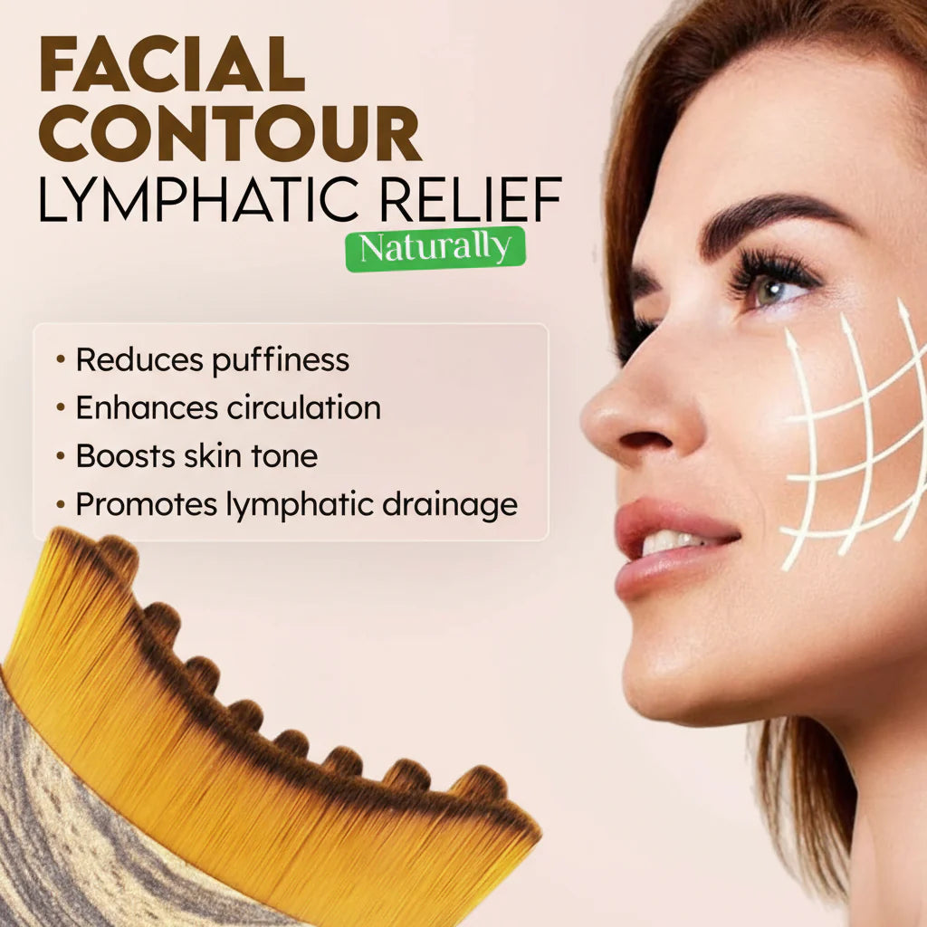 🔥Buy 1 get 1 free✨ Face Lymphatic Contour Brush – Jawline & Chin Sculpting Facial Massage Tool 💆‍♀️