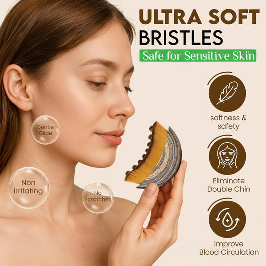 🔥Buy 1 get 1 free✨ Face Lymphatic Contour Brush – Jawline & Chin Sculpting Facial Massage Tool 💆‍♀️