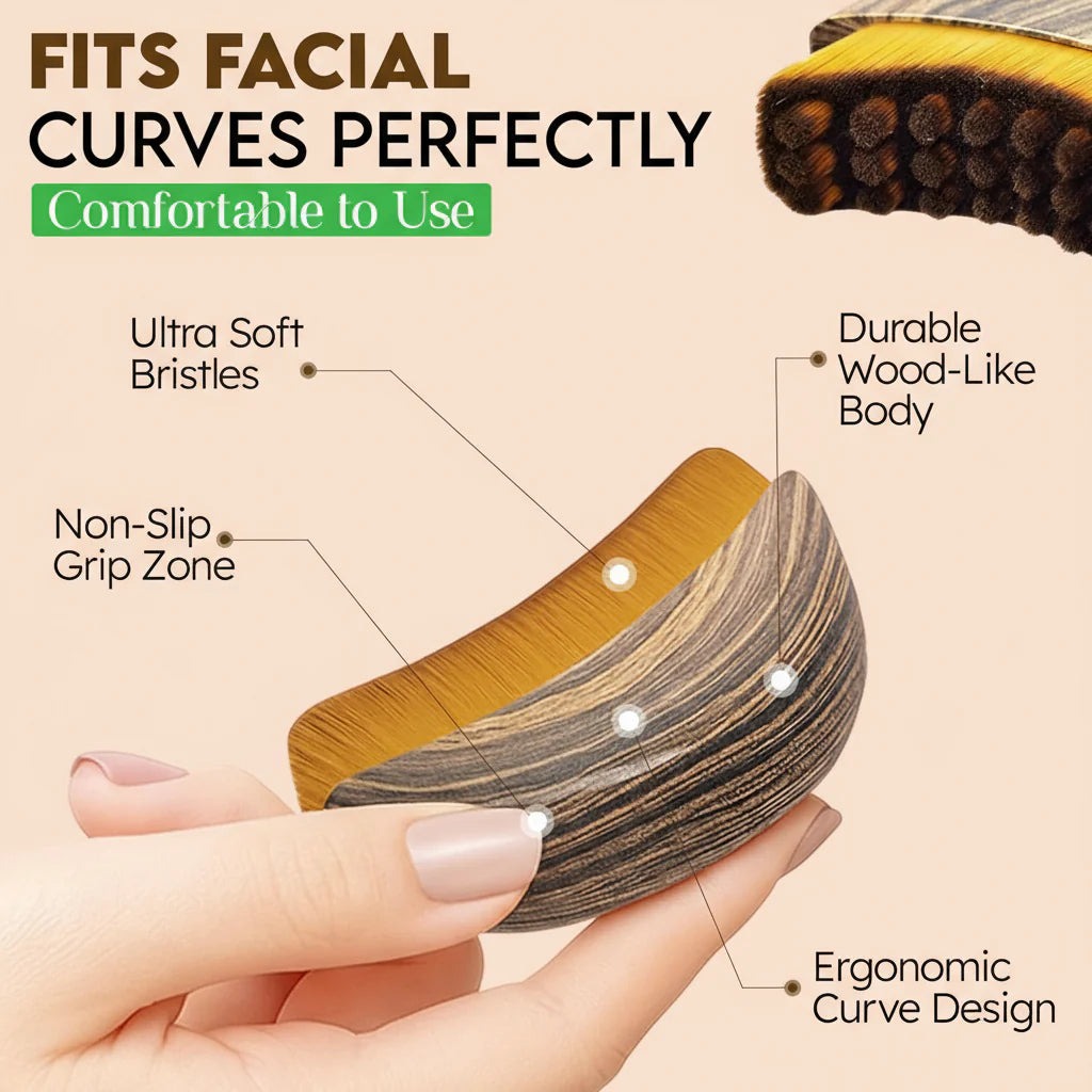 🔥Buy 1 get 1 free✨ Face Lymphatic Contour Brush – Jawline & Chin Sculpting Facial Massage Tool 💆‍♀️