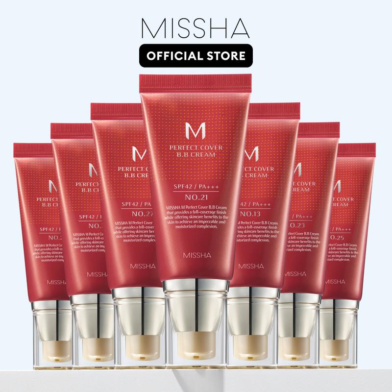 💥Buy one，get one free! 🔥 Missha M Perfect Cover BB Cream SPF42 PA+++ – Coverage, Hydration & Sun Protection in One