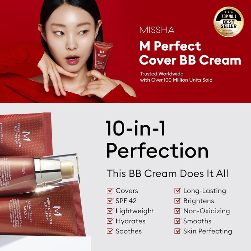 💥Buy one，get one free! 🔥 Missha M Perfect Cover BB Cream SPF42 PA+++ – Coverage, Hydration & Sun Protection in One