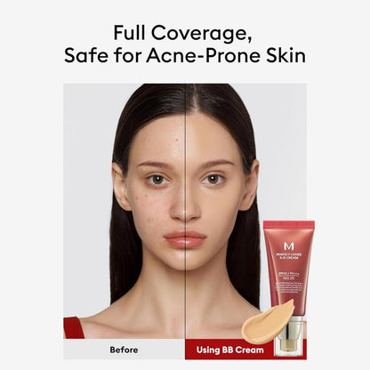 💥Buy one，get one free! 🔥 Missha M Perfect Cover BB Cream SPF42 PA+++ – Coverage, Hydration & Sun Protection in One