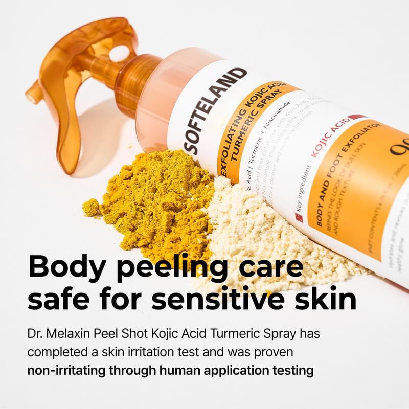 Peel Shot Keratin Care Kojic Acid Turmeric Spray 200ml Pore Clearing Exfoliating Formula Skin Repair Scrub