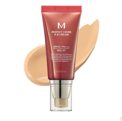 💥Buy one，get one free! 🔥 Missha M Perfect Cover BB Cream SPF42 PA+++ – Coverage, Hydration & Sun Protection in One
