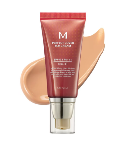 💥Buy one，get one free! 🔥 Missha M Perfect Cover BB Cream SPF42 PA+++ – Coverage, Hydration & Sun Protection in One