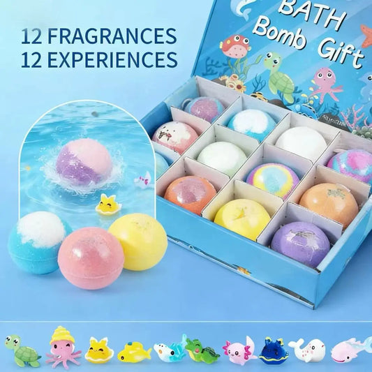 🛁 60% OFF |🌊 Ocean Theme Bath Bombs | 60g*12 Pcs, Foamy Bath Time & Fun Gift Idea ✨