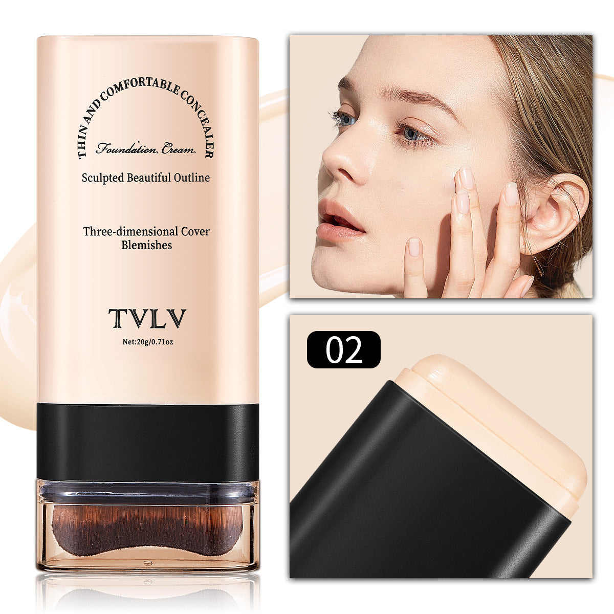 🔥Limited Time Offer🔥2 in 1 Foundation Stick With Brush Face Brighten Double Head Eraser Concealer💃