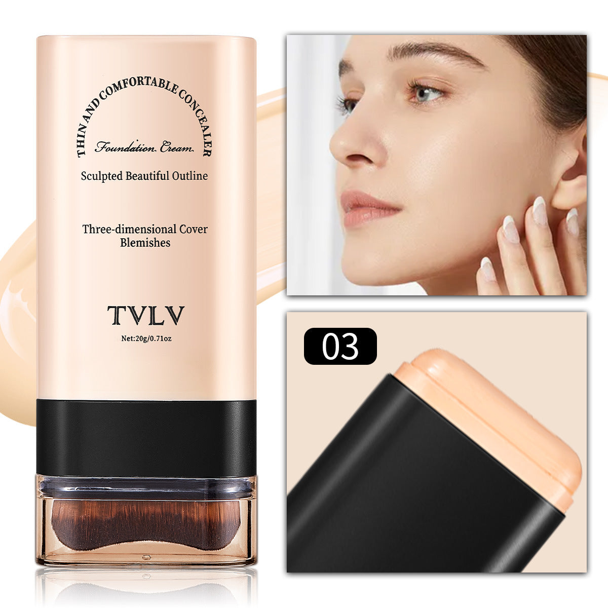 🔥Limited Time Offer🔥2 in 1 Foundation Stick With Brush Face Brighten Double Head Eraser Concealer💃